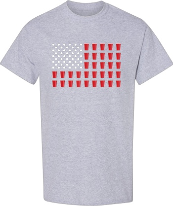 4Th Of July Beer Pong American Flag College Party Gift  Shirt