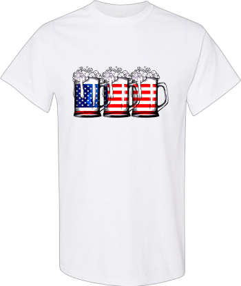 4Th Of July For Men Woman Beer American Flag Women Drinking  Shirt