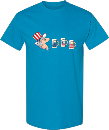 4Th Of July Uncle Sam American Flag Beer Drinking  Shirt