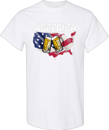 Abeerica Beer Drinking Patriotic American US Flag Gift  Shirt