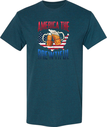 America The Brewtiful American Flag Beer Drinking  Shirt