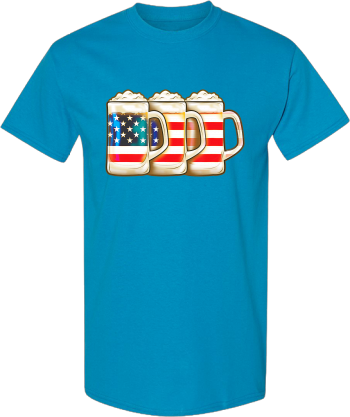 American Flag Beer Mugs 4Th Of July Holiday Celebration  Shirt