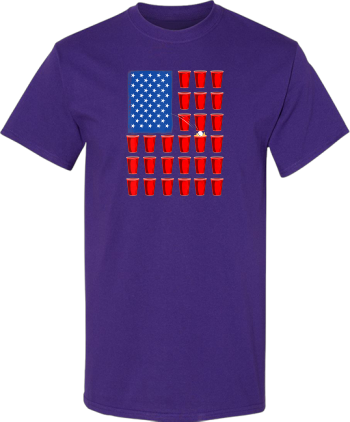 American Flag Beer Pong 4Th Of July Drinking  Shirt