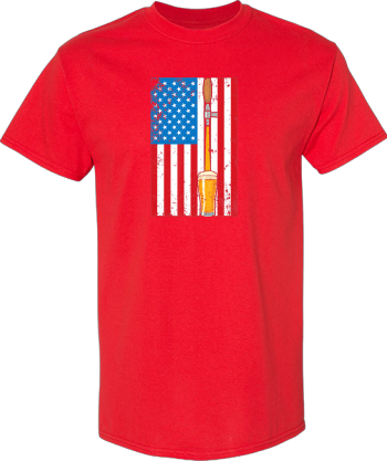 American Flag Beer Tap Home Brewery Pint Of Ale Gift  Shirt