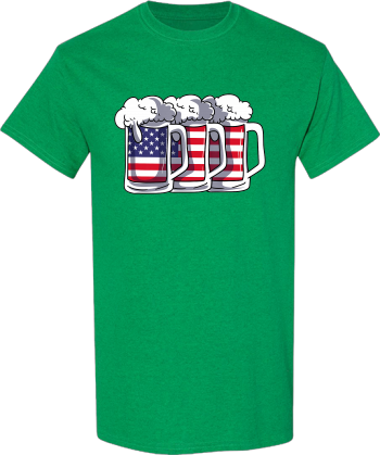 American Flag Glass Of Beer Alcoholic American 4Th Of July  Shirt