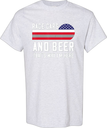 American Flag Race Cars And Beer Checkered Flag Race Track  Shirt