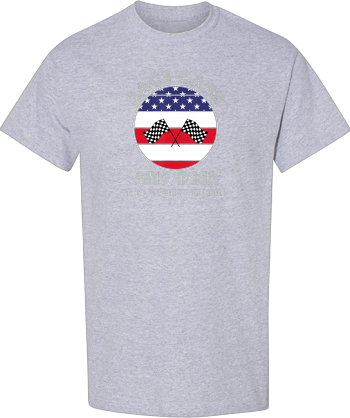 American Flag Race Cars And Beer Checkered Flag Retro July 4  Shirt