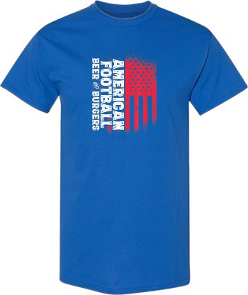American Football Beer And Burgers  US Flag  Shirt