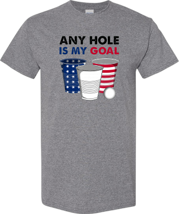 Any Hole Is My Goal American Flag Beer 4Th Of July  Shirt