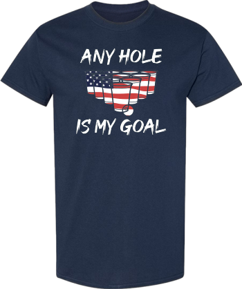 Any Hole Is My Goal American Flag Beer Flip Cup Pong Tshirt Shirt