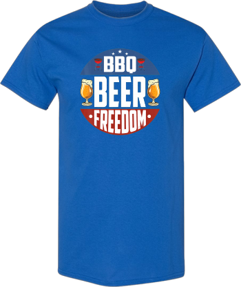 BBQ Beer Freedom  Proud American Flag Party Gift USA  Shirt