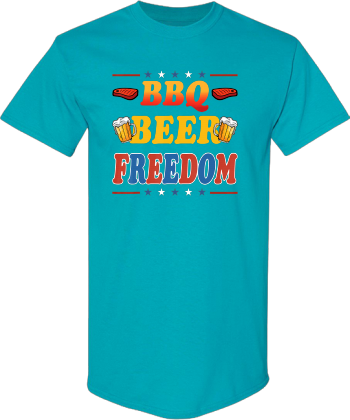 BBQ Beer Freedom  Proud American Flag Party Gift USA Tshirt4 Shirt
