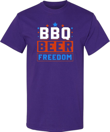 BBQ Beer Freedom American Flag 4Th Of July Drinking Team  Shirt