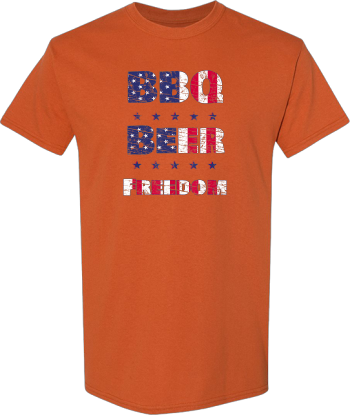BBQ Beer Freedom Patriotic American Flag Design Cool Gift  Shirt