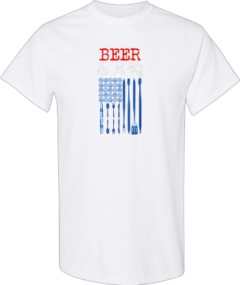 Beer  BBQ Grill American Flag On July 4Th  Shirt
