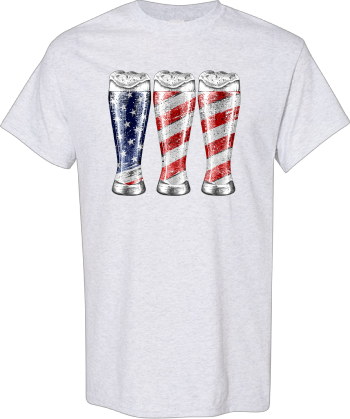 Beer American Flag  4Th Of July Merica USA Gift  Shirt