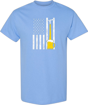 Beer American Flag Patriotic 4Th Of July Drinking Gift Party  Shirt