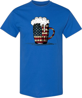 Beer American Flag USA America Beer Loving Drinking Gift  Shirt