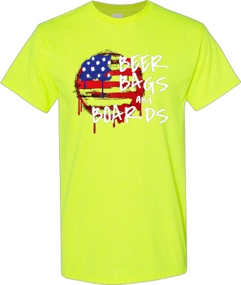 Beer Drinker Bean Bags USA Flag Cornhole Board Gamer Player  Shirt