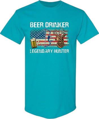 Beer Drinker Legendary Hunter American Flag Bow Hunting  Shirt