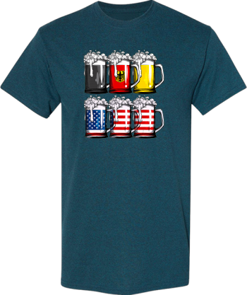 Beer German American Flag Funny Oktoberfest Men Drinking  Shirt