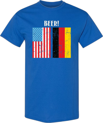 Beer Germany American Flag Distressed  Shirt