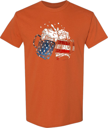 Beer Lover American Flag USA 4Th Of July Drinking Team  Shirt