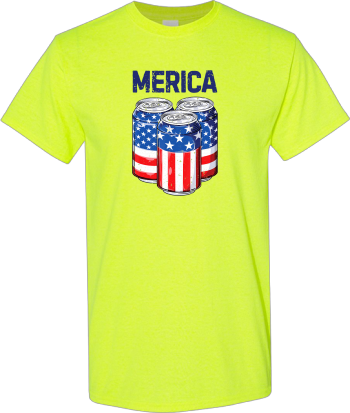 Beer Merica 4Th Of July  Men Women American Flag USA  Shirt