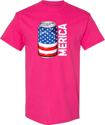 Beer Merica 4Th Of July American Flag Men Women Drinking Can  Shirt