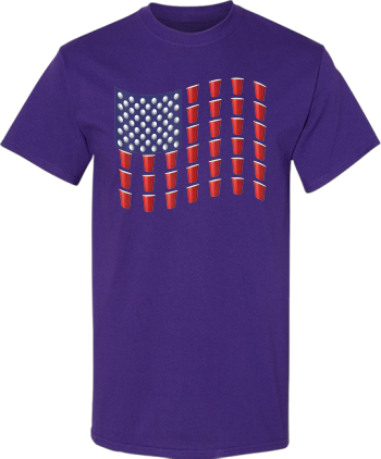 Beer Pong  Red Cup American Flag USA July 4Th  Shirt