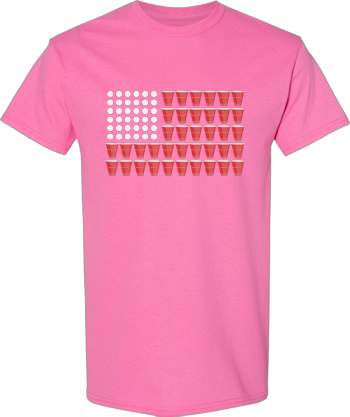 Beer Pong American Flag  4Th Of July Fourth Party  Shirt