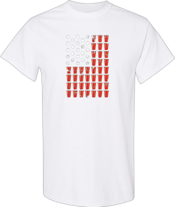 Beer Pong American Flag  Patriotic 4Th Of July Party  Shirt