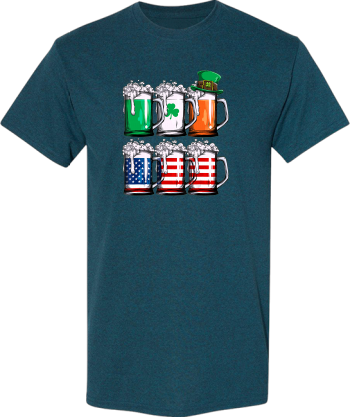 Beer St Patricks Day Men Irish American Flag Drinking Mug  Shirt