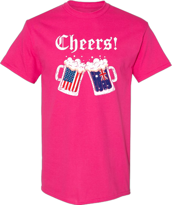 Cheers  Australian American Flag Beer Mug Cheers  Shirt