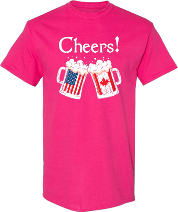 Cheers  Canadian American Flag Beer Drinking Squad  Shirt