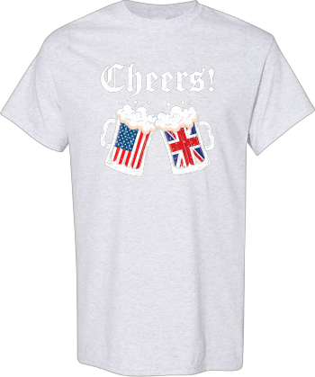 Cheers  Women Men British American Flag Beer Mug Cheers  Shirt