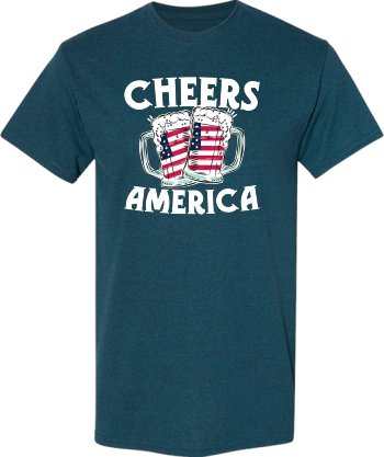 Cheers America 4Th Of July American Flag Beer   Shirt
