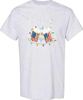 Christmas Beer  American USA Flag Drinking Squad Cheers  Shirt