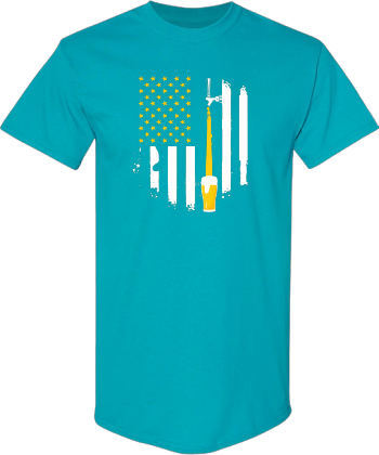 Craft Beer American Flag USA Gift Tee 4Th July Brewery  Shirt