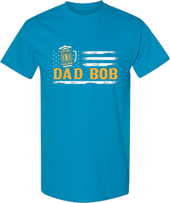 Dad Bob American US Flag Beer Dad Funny Fathers Day  Shirt