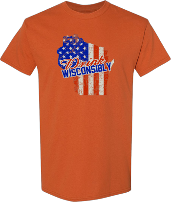 Drink Wisconsibly American Flag For Wisconsin Beer Drinking  Shirt