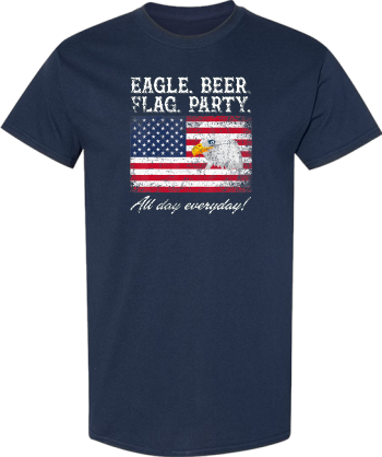 Eagle Beer Flag Party American USA Patriotic Drinking Gift  Shirt