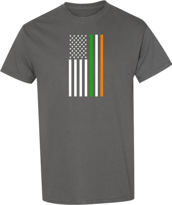 Ireland American Flag  Lucky Clovers Green Beer Shamrocks  Shirt