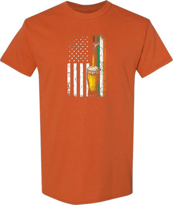 Irish American Flag Beer Drinking St Patricks Day  Shirt