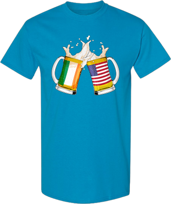 Irish American Flag Beer St Patricks Day Ireland USA Gift  Shirt