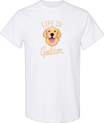 Life Is Golden Retriever  Women Kids Dog Owner Gift Tshirt Shirt