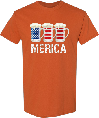 Merica Beer American Flag Vintage Style 4Th Of July Gift  Shirt