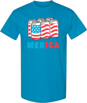 Merica Funny 4Th Of July Beer Patriotic USA Flag American  Shirt