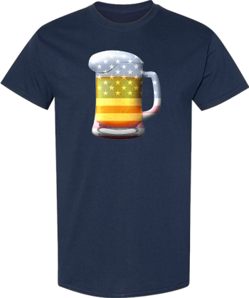 Patriotic Beer Drinking American Flag  Funny Beer Lover  Shirt