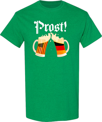 Prost Beer German American Flag  Oktoberfest Men  Shirt